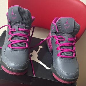 Air Jordan flight Sneakers - Gray and Pink sneakers size 4.5 boys 6 women
